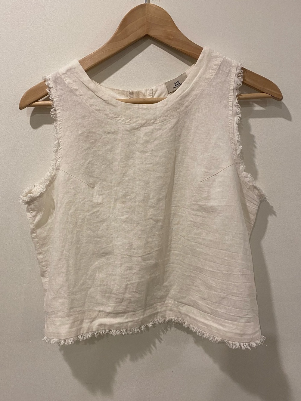 Thread + Supply linen blend sleeveless boxy top white